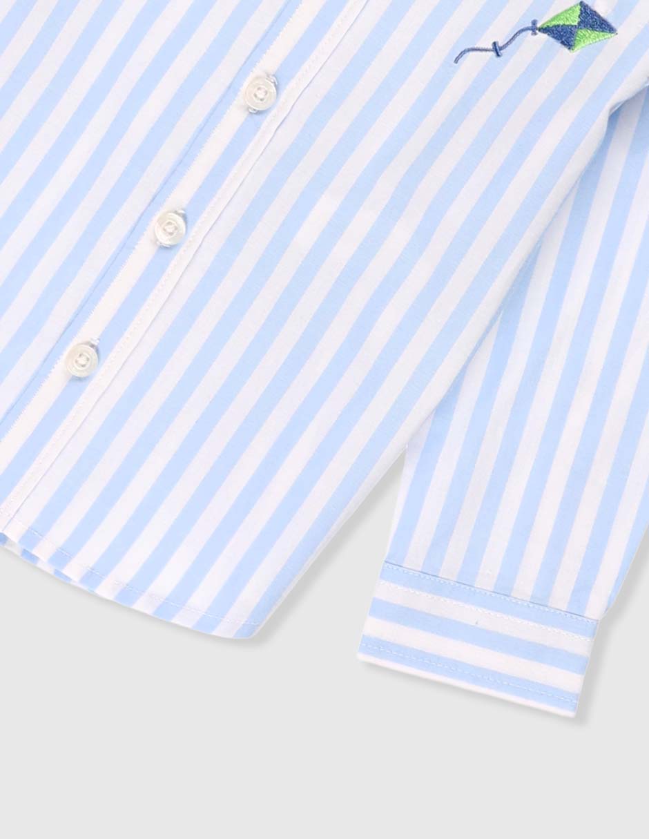 Camisa casual de algodón manga larga para niño 7