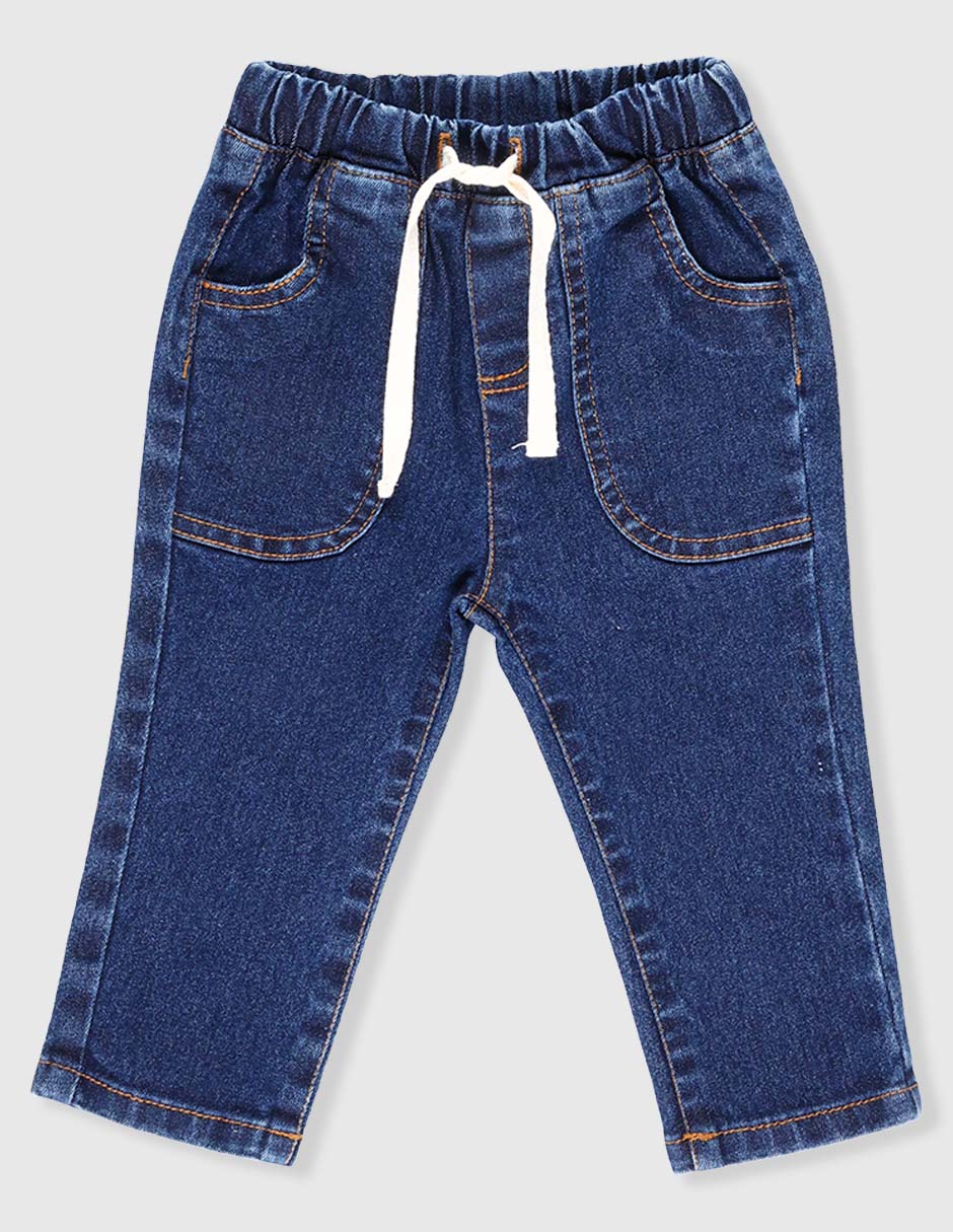 Jeans slim Mon Caramel lavado obscuro para bebé niño