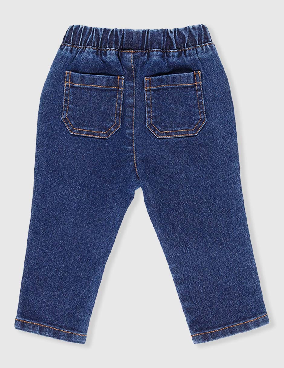 Jeans slim Mon Caramel lavado obscuro para bebé niño