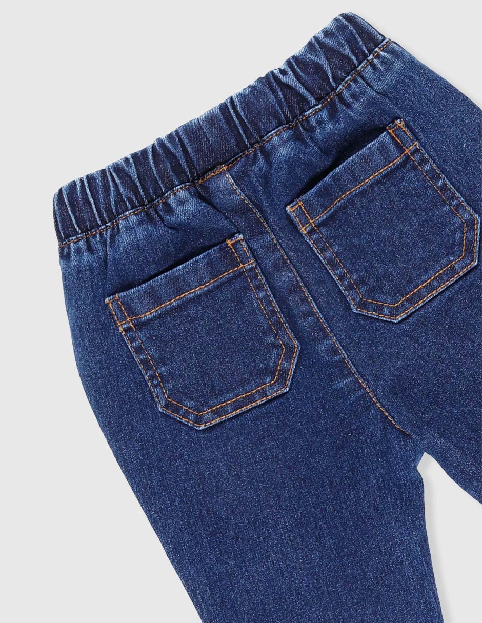Jeans slim Mon Caramel lavado obscuro para bebé niño
