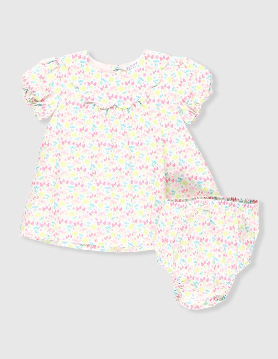 Vestido Mon Caramel manga globo para niña