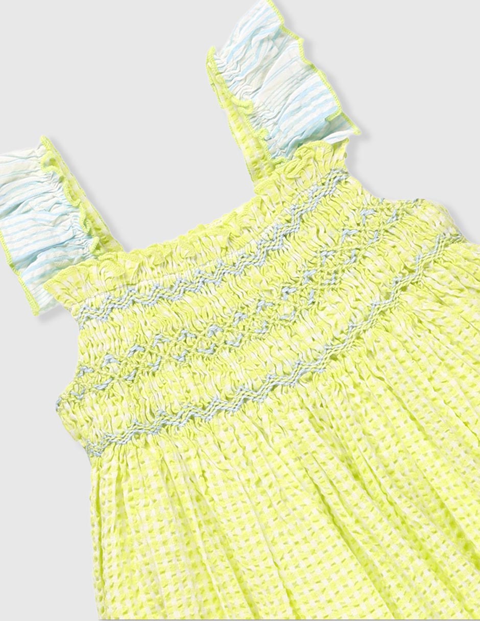 Vestido con calzón Mon Caramel manga mariposa para niña