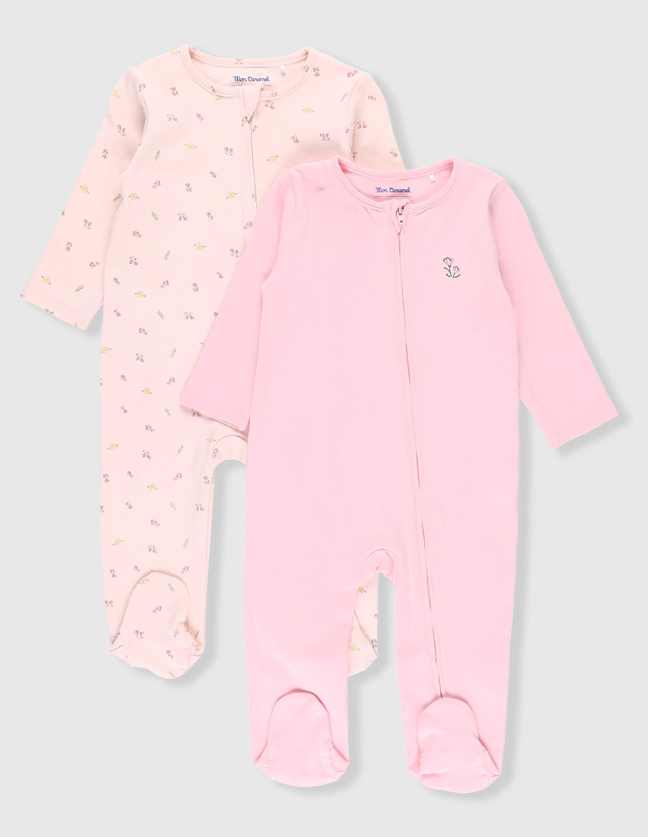 Set de mamelucos de algodón para bebé niña 1