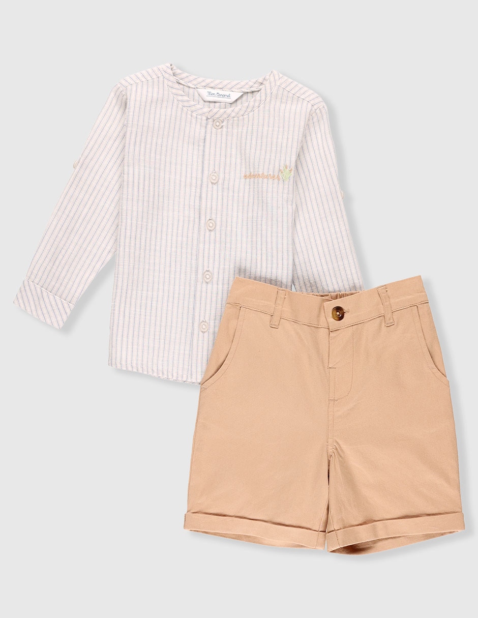 Conjunto Mon Caramel de algodón para niño