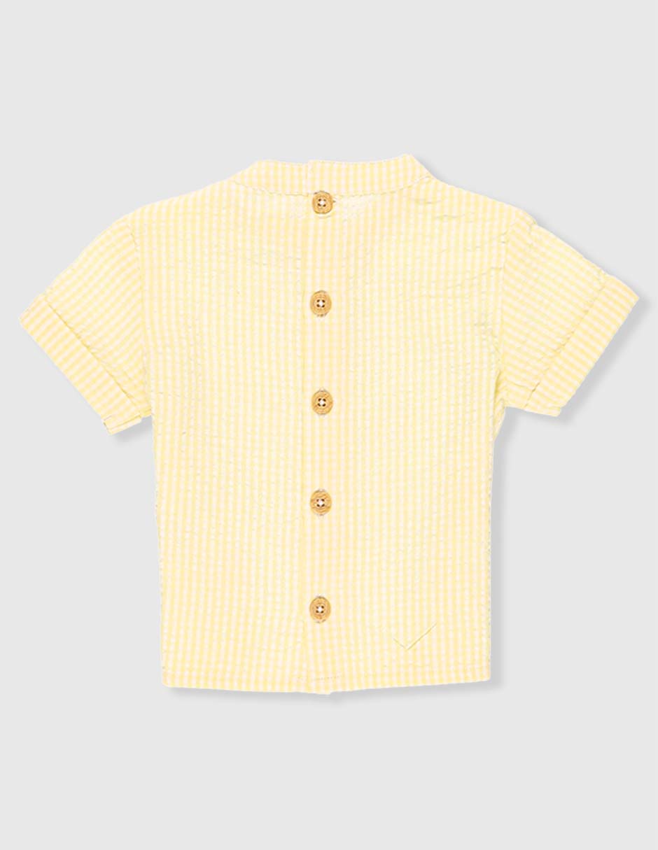 Camisa casual Mon Caramel de algodón manga corta para niño
