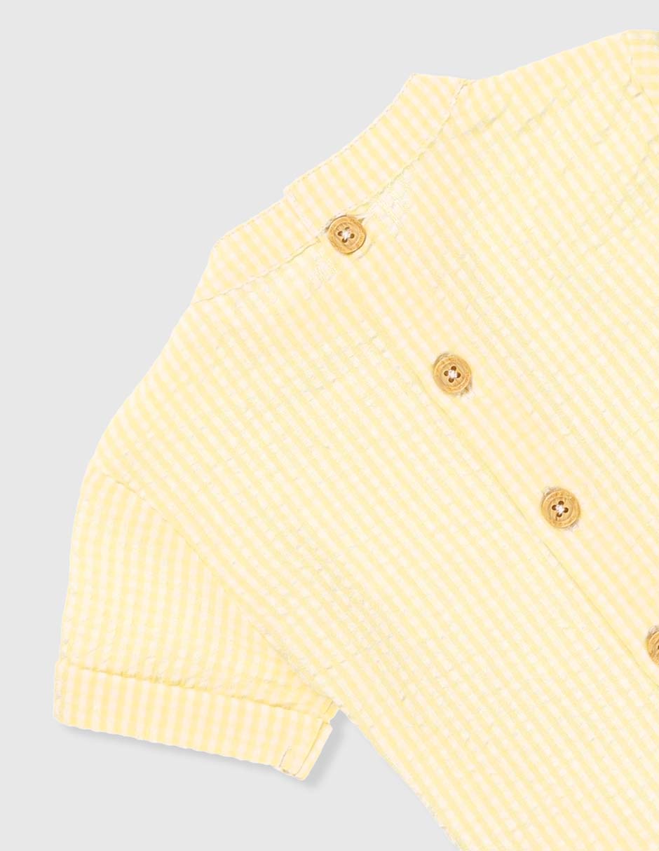 Camisa casual Mon Caramel de algodón manga corta para niño