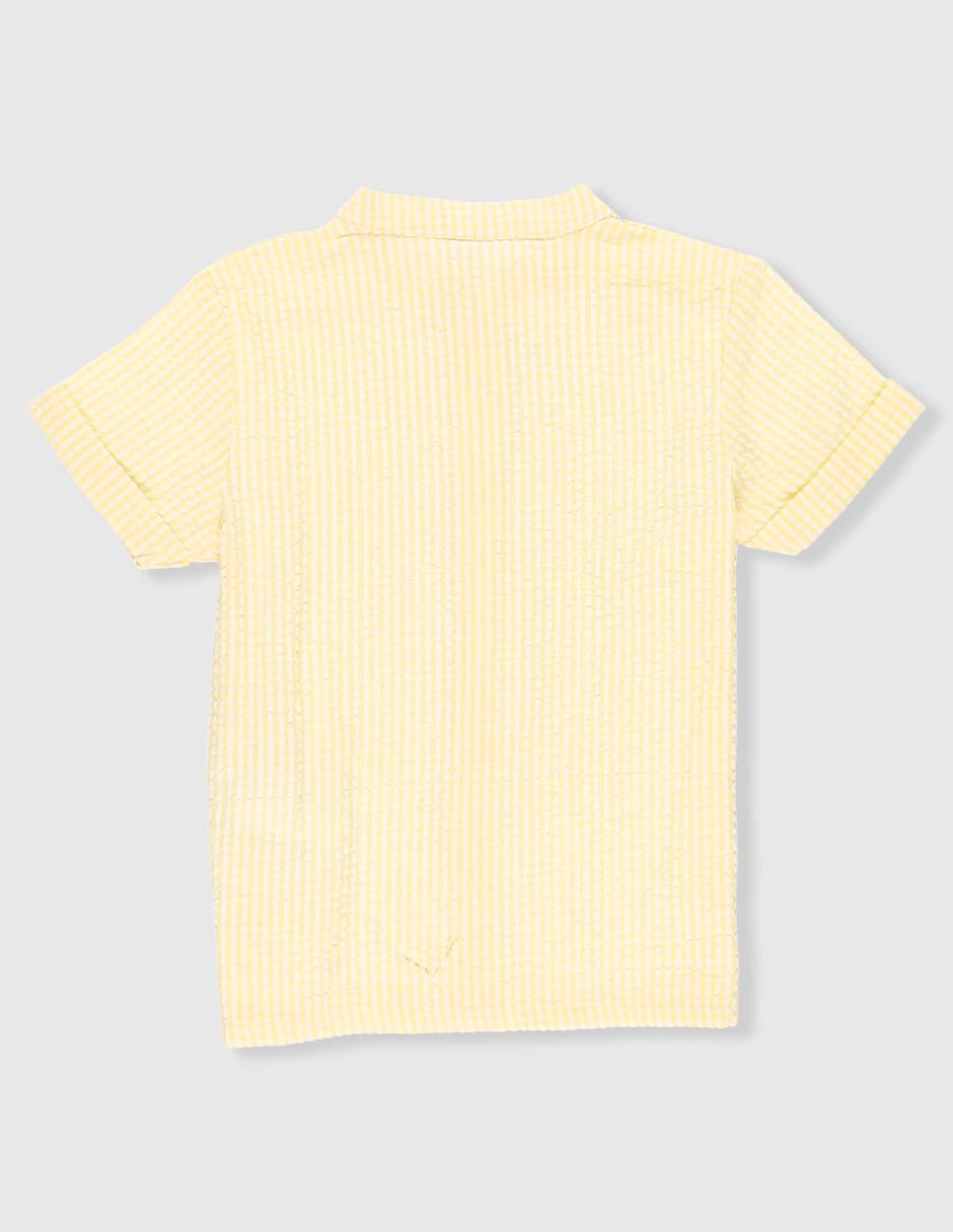 Camisa casual Mon Caramel de algodón manga corta para niño