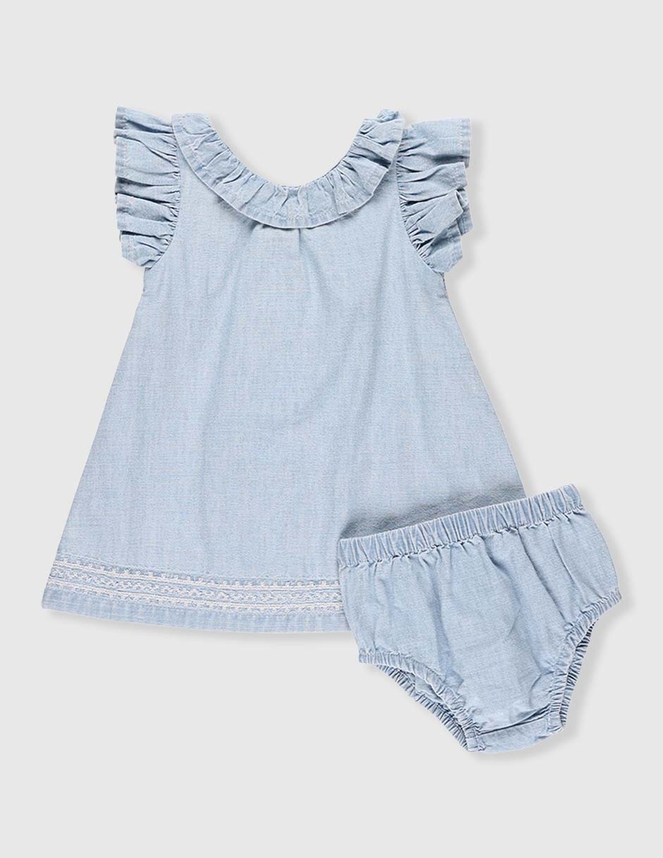 Vestido Mon Caramel manga mariposa para bebé niña