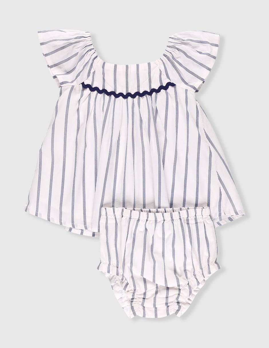 Vestido manga cap para bebé niña