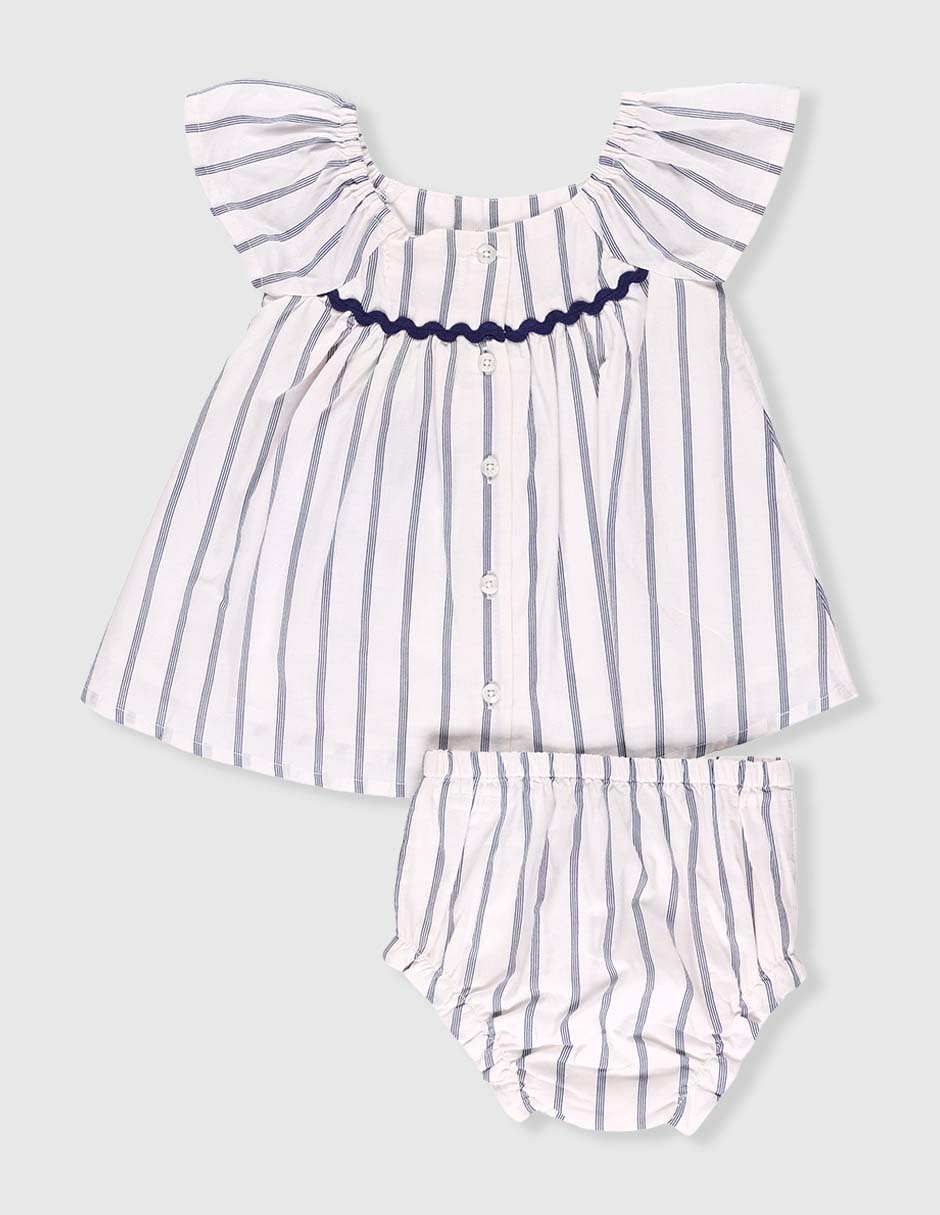 Vestido manga cap para bebé niña