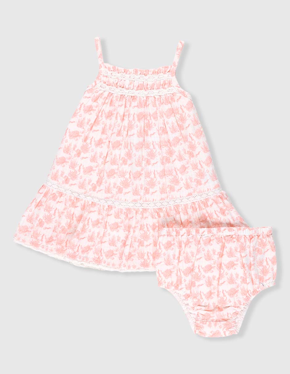 Vestido con calzón Mon Caramel sin manga para bebé niña