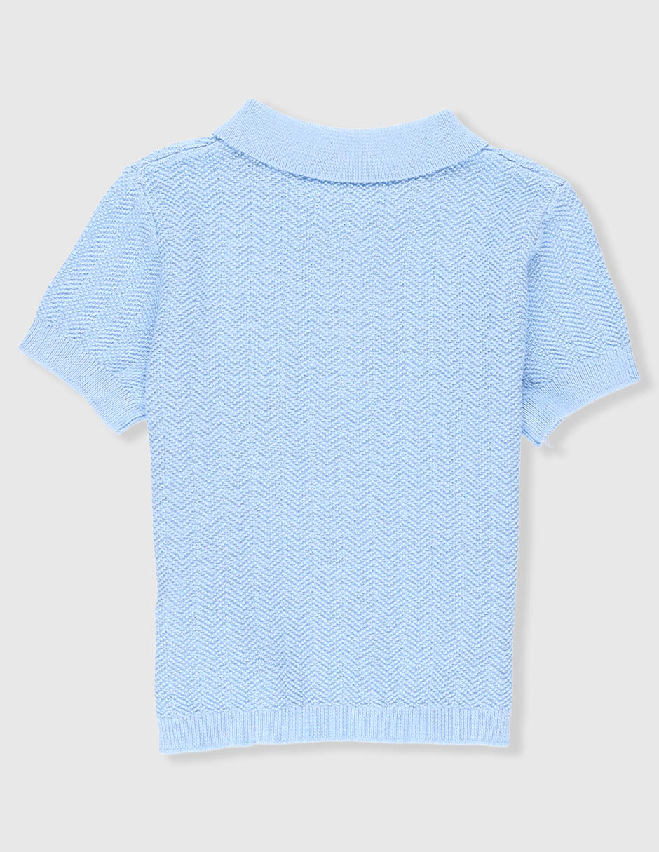 Playera tipo polo Mon Caramel de algodón para bebé niño