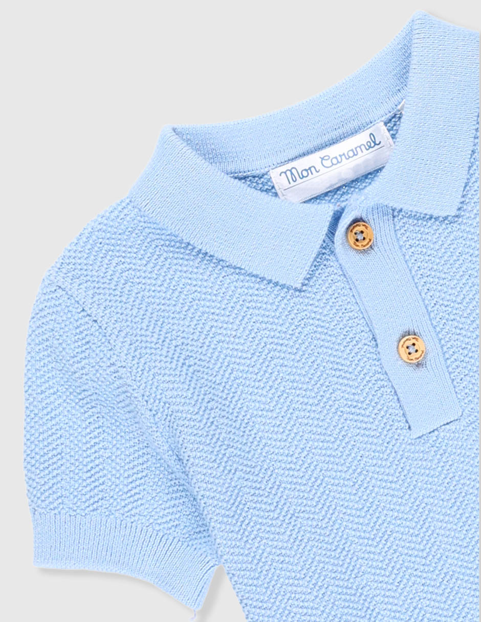 Playera tipo polo Mon Caramel de algodón para bebé niño