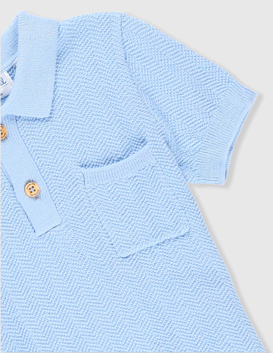 Playera tipo polo Mon Caramel de algodón para bebé niño