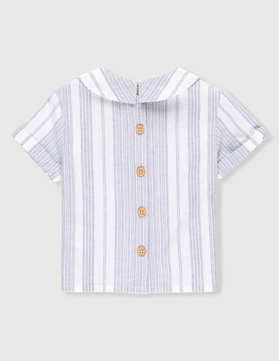 Camisa casual de algodón manga corta para bebé niño