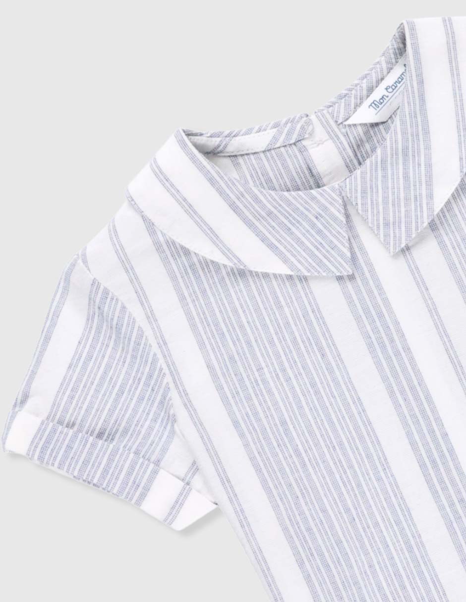 Camisa casual de algodón manga corta para bebé niño