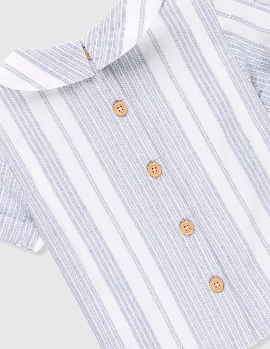 Camisa casual de algodón manga corta para bebé niño