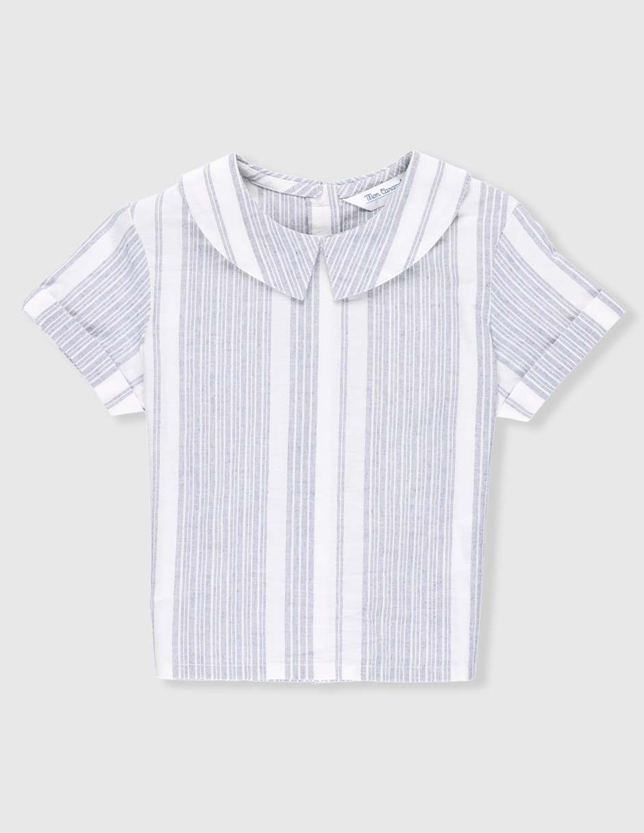 Camisa casual Mon Caramel de algodón manga corta para bebé niño