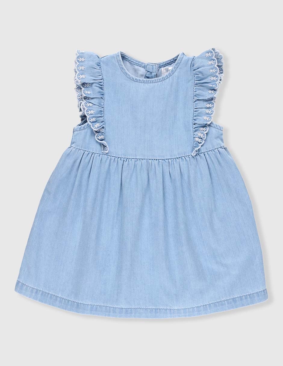 Vestido manga volantes para bebé niña