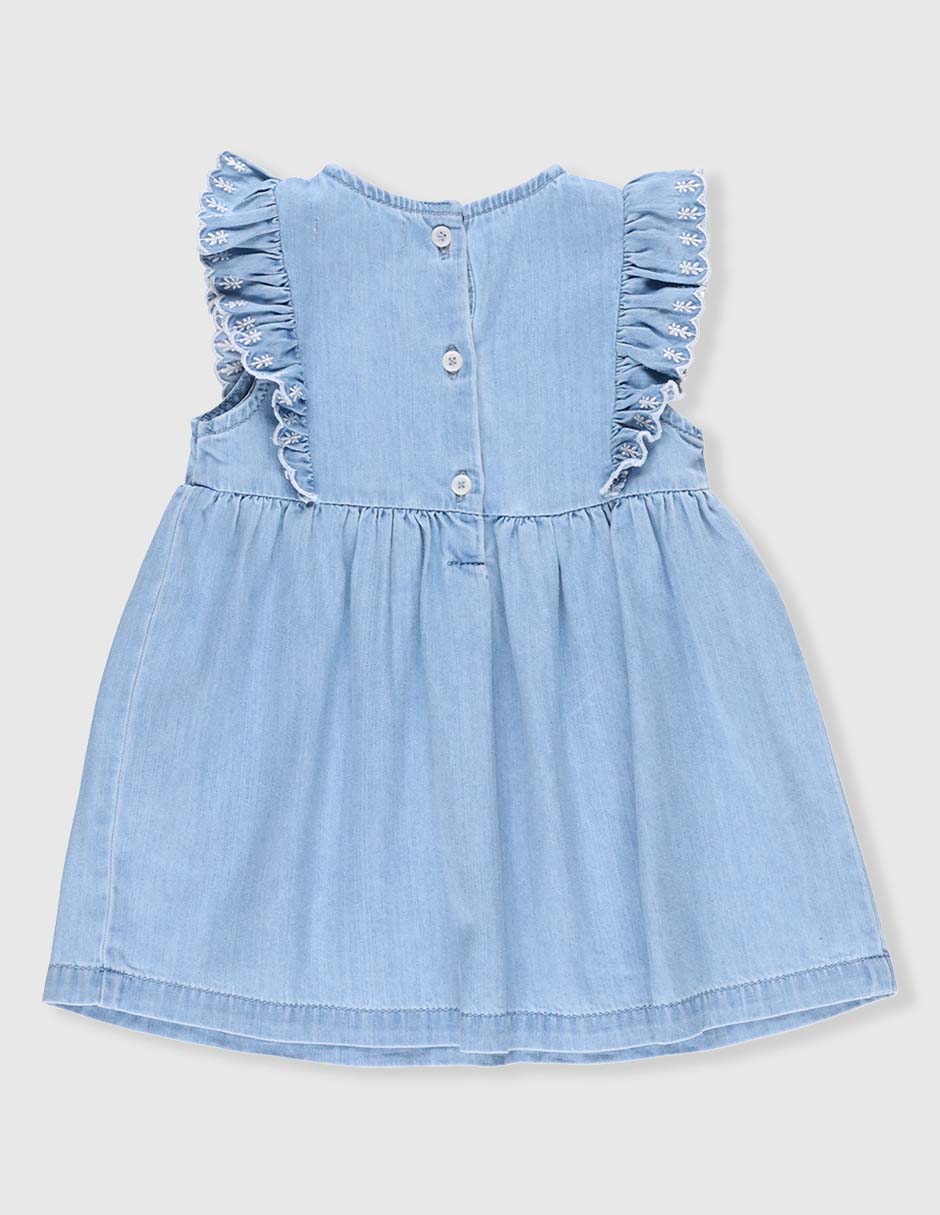 Vestido manga volantes para bebé niña