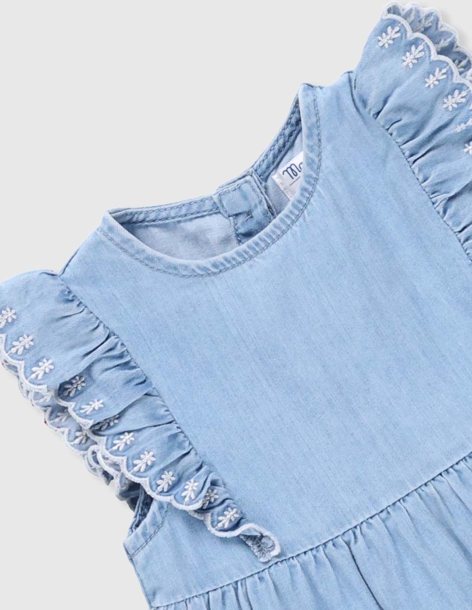 Vestido manga volantes para bebé niña