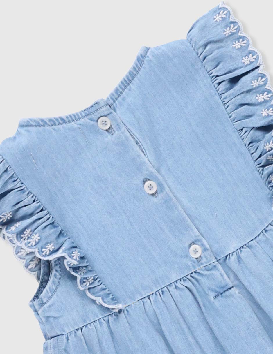 Vestido manga volantes para bebé niña