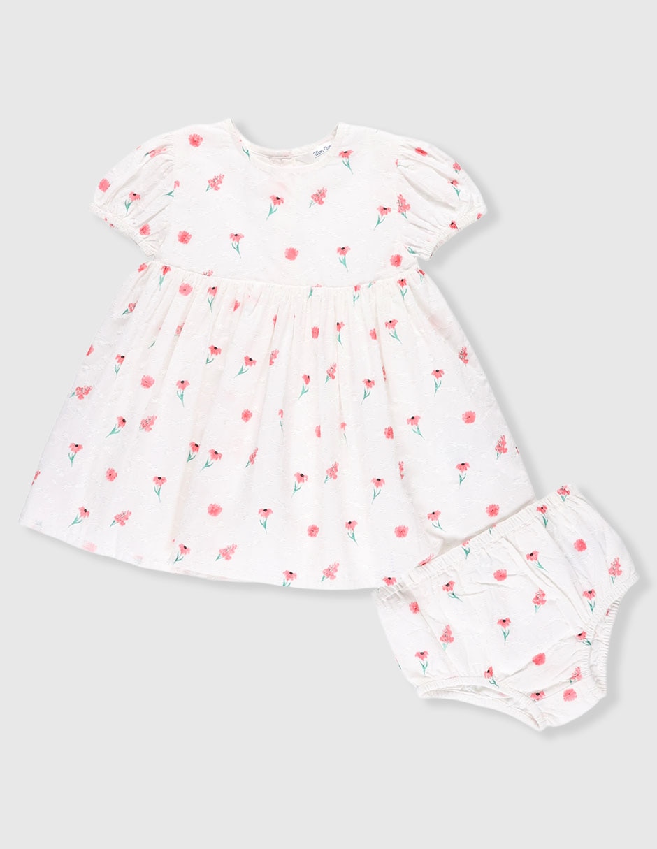 Vestido con calzón manga cap para bebè niña Vestido con calzón manga cap para bebè niña