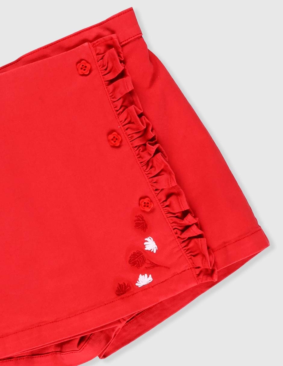 Falda short de algodón para bebé niña