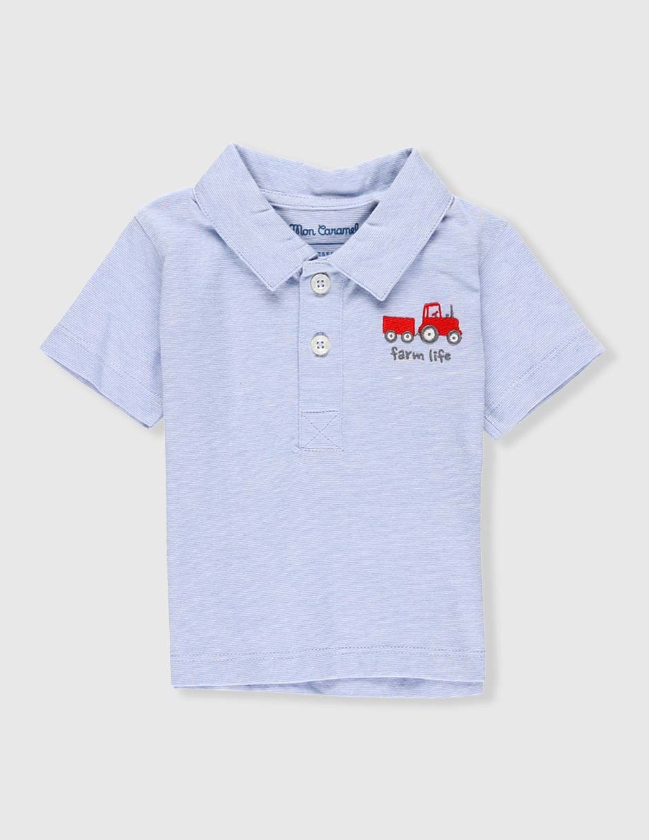 Playera tipo polo de algodón para bebé Playera tipo polo de algodón para bebé