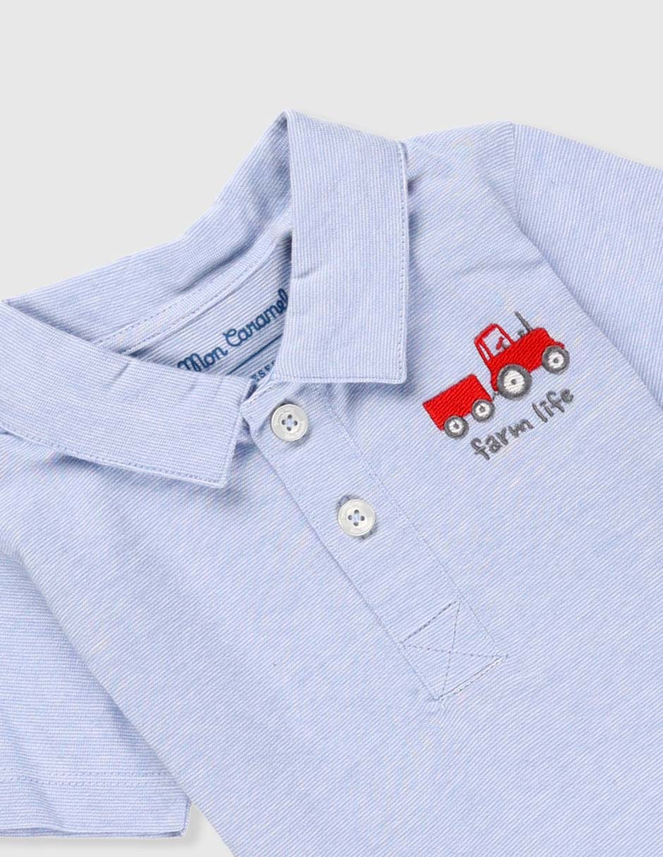 Playera tipo polo de algodón para bebé 3