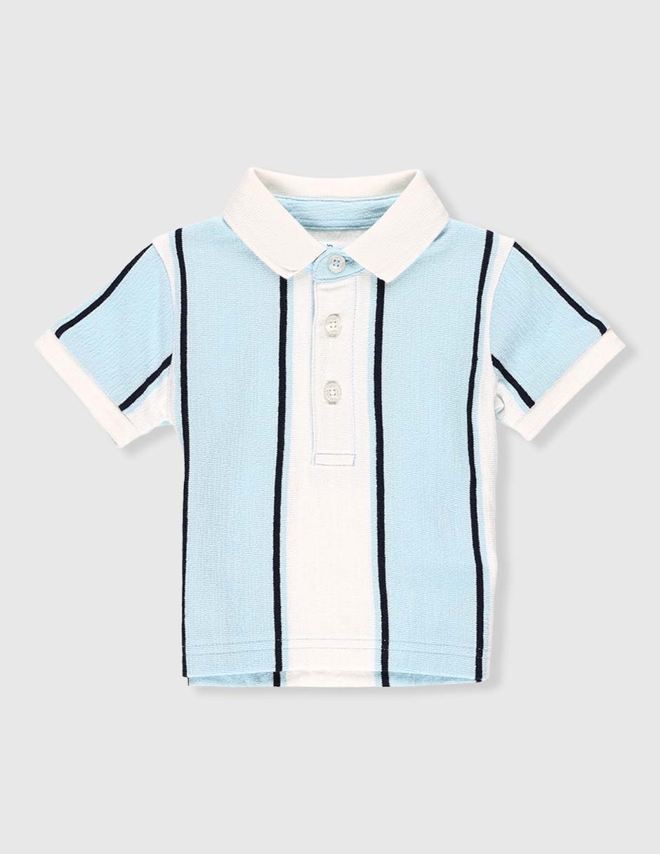 Playera tipo polo de algodón para bebé