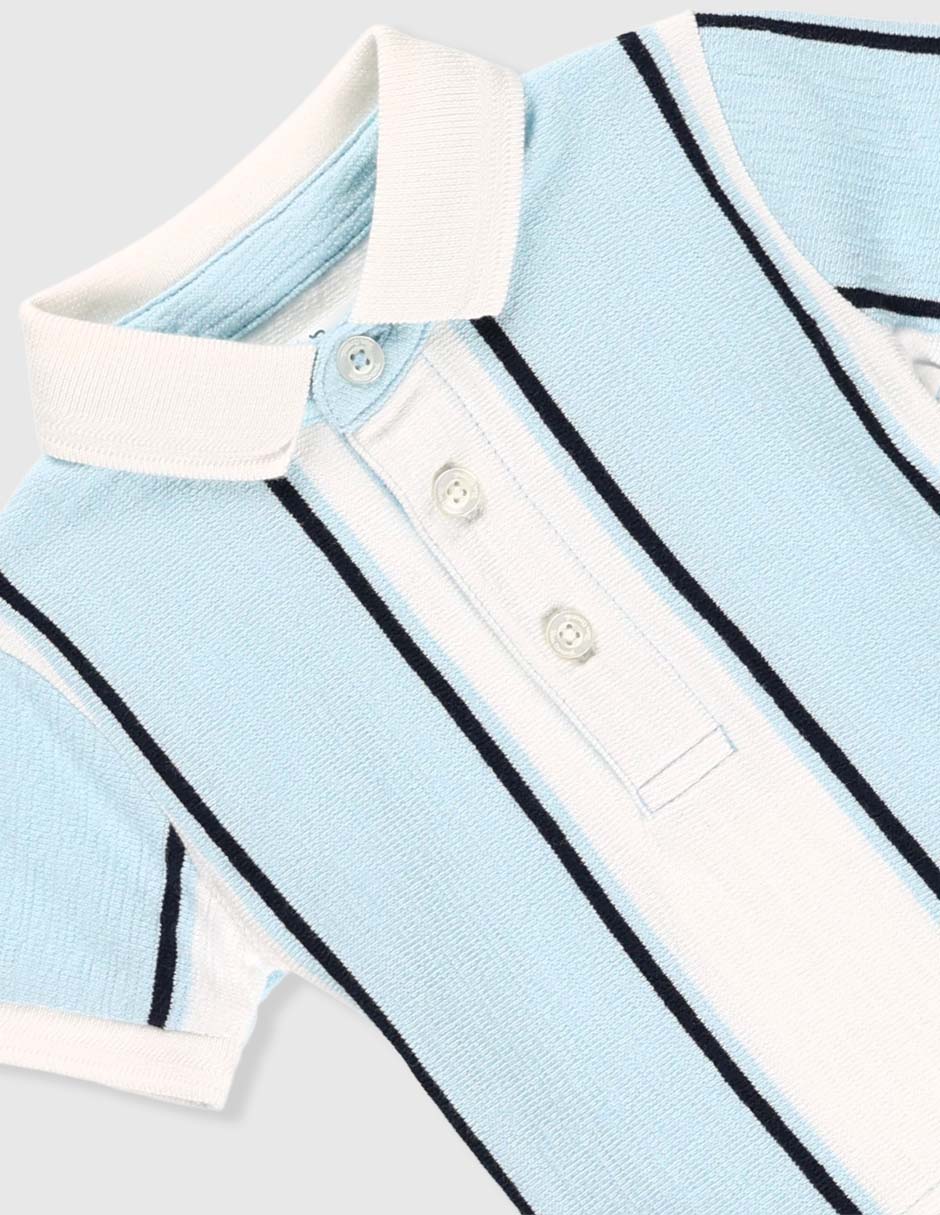 Playera tipo polo de algodón para bebé 3