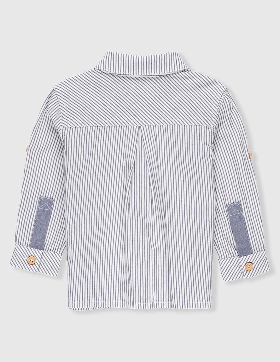 Camisa casual de algodón manga larga para bebé niño