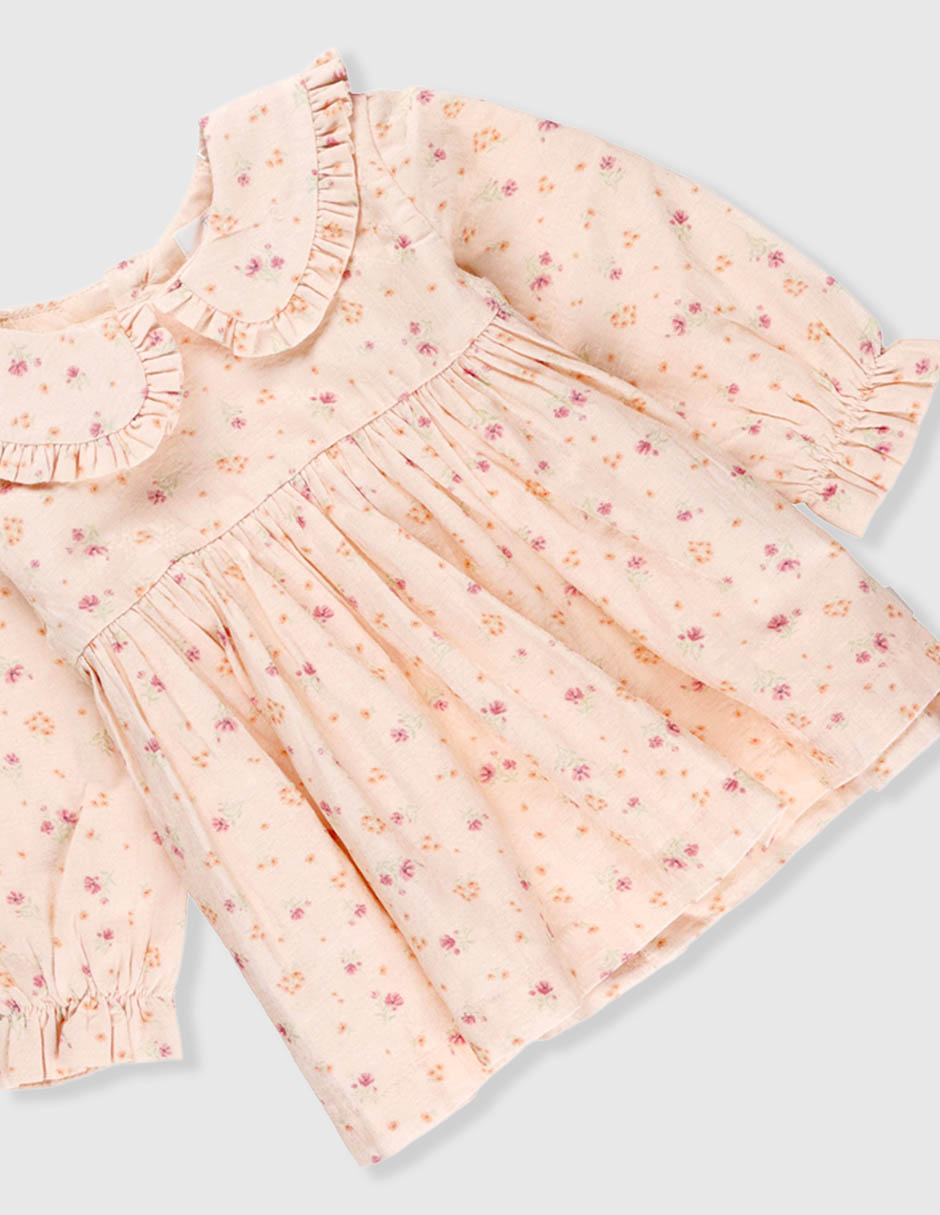 Vestido manga con puño para niña 4