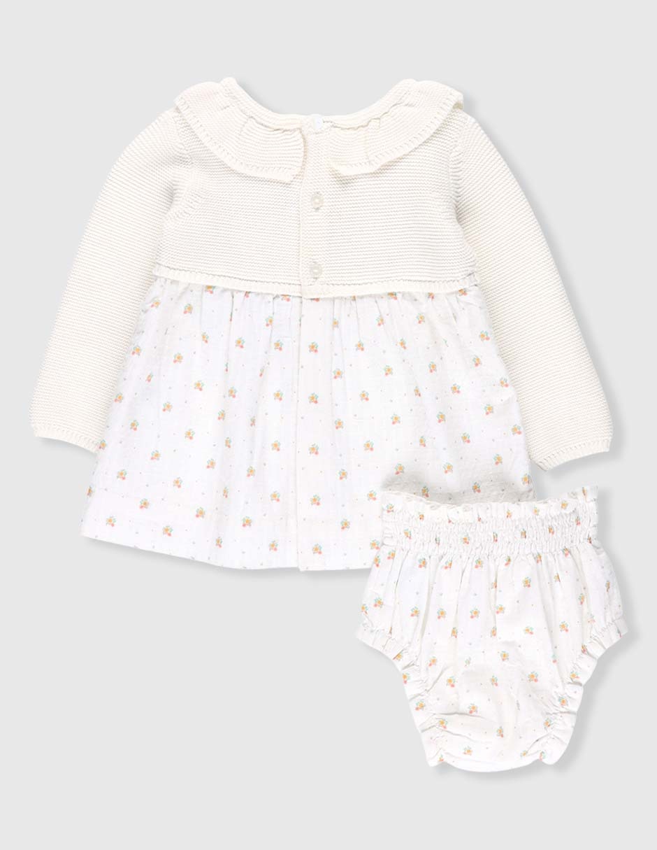 Vestido con calzón para bebé niña