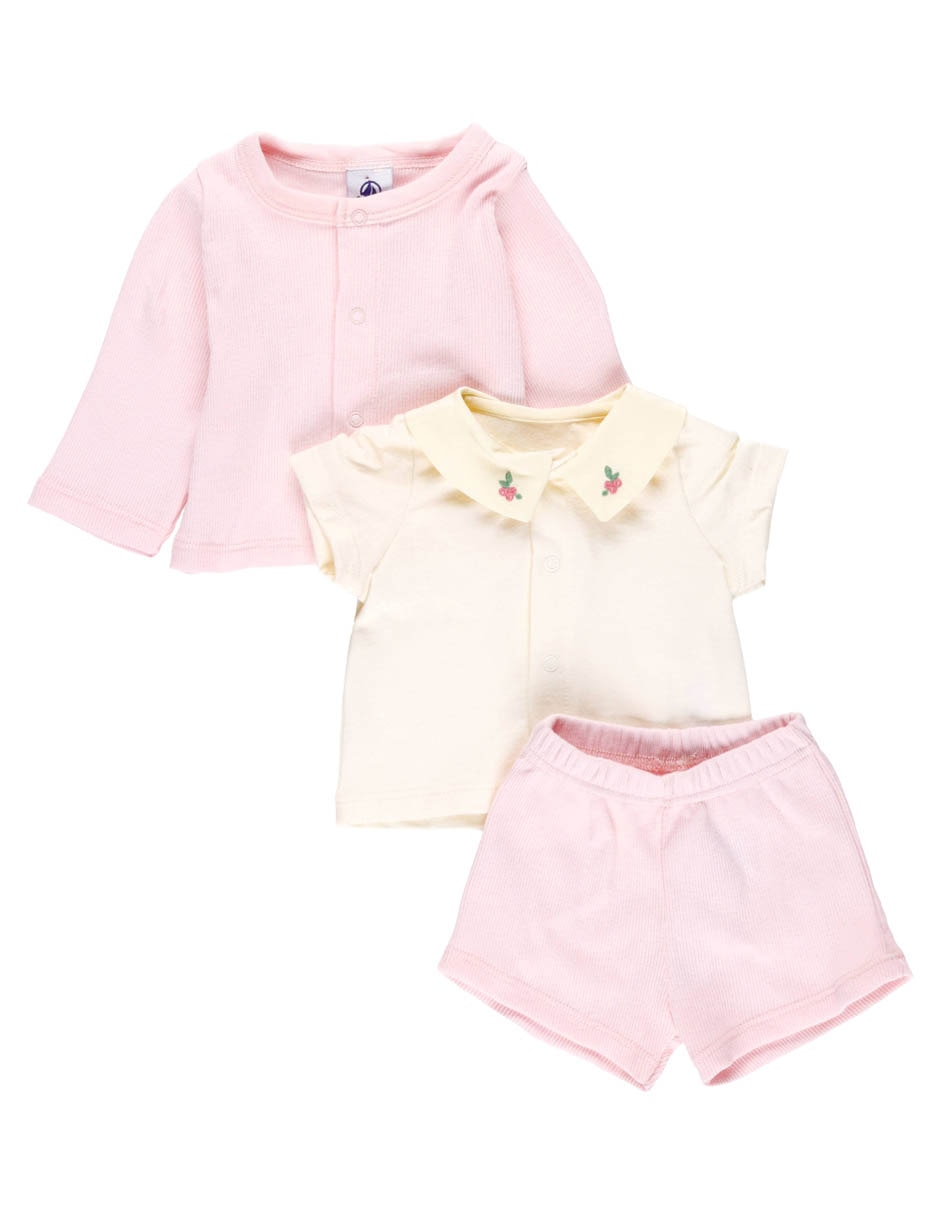 Conjunto de algodón para niña 3 piezas 3
