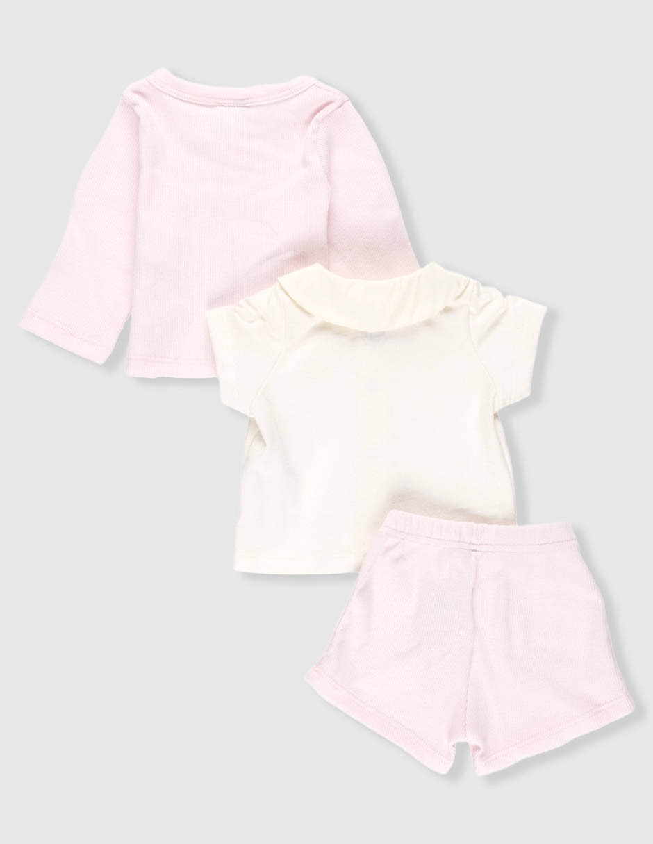 Conjunto de algodón para niña 3 piezas 4