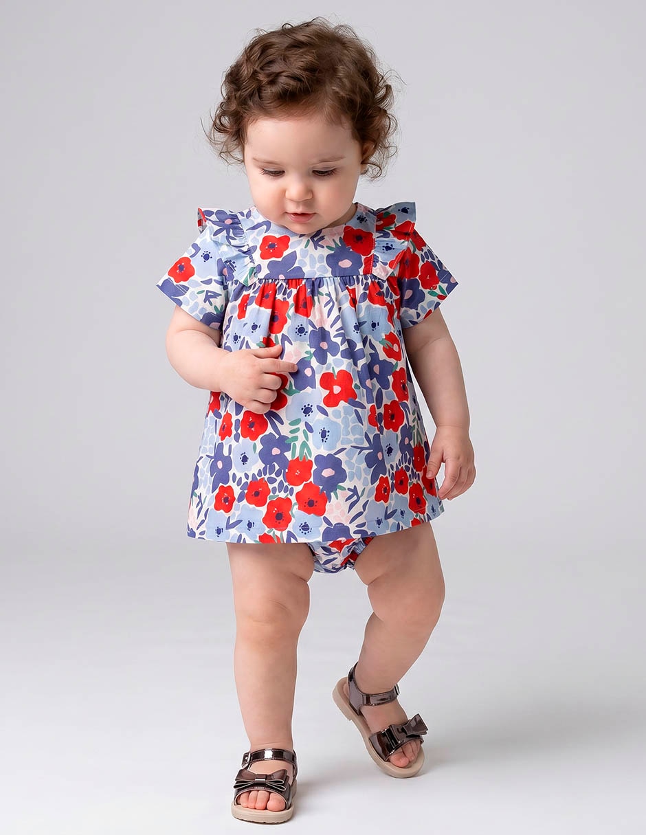 Vestido manga corta para niña Vestido manga corta para niña