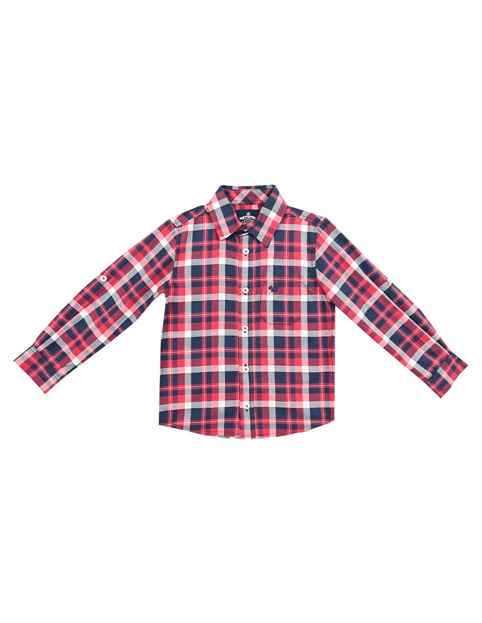 Camisa casual Ferrioni Alaymar de algodón manga larga para niño