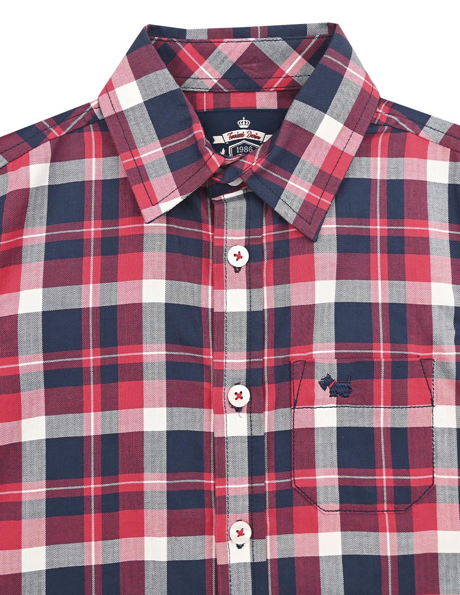 Camisa casual Ferrioni Alaymar de algodón manga larga para niño