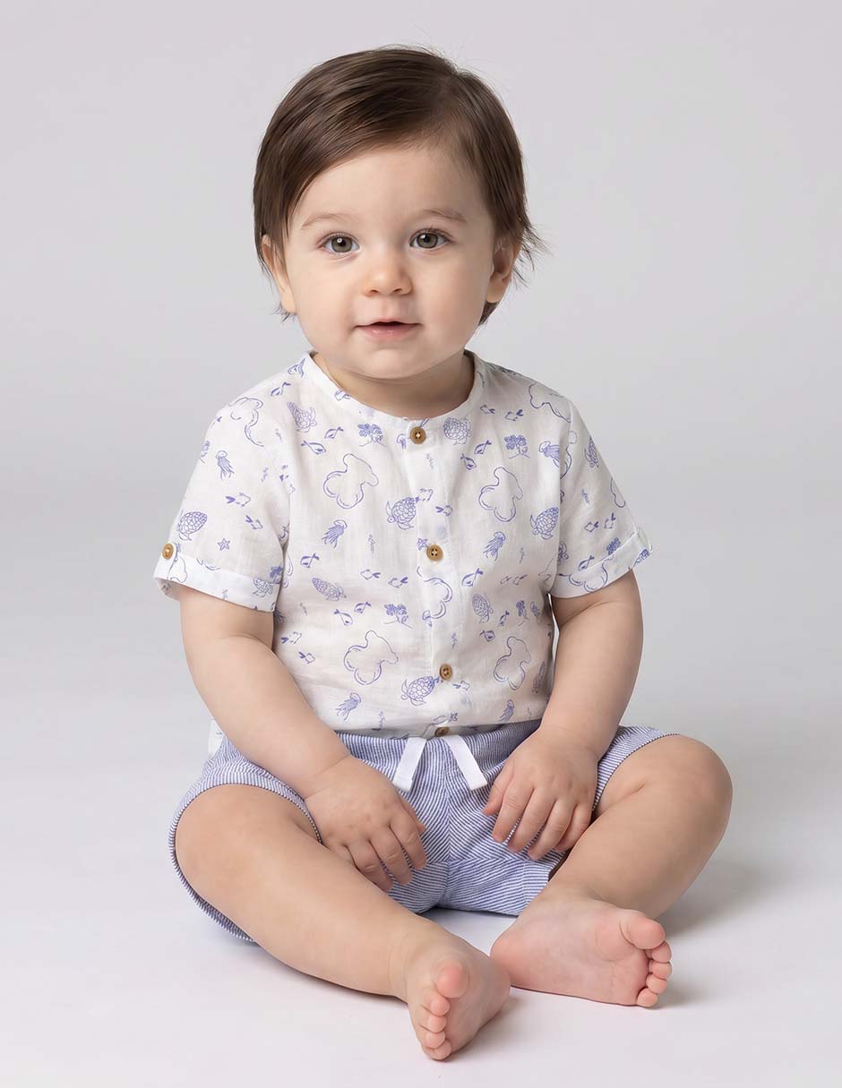 Conjunto casual de algodón para bebè niño Conjunto casual de algodón para bebè niño
