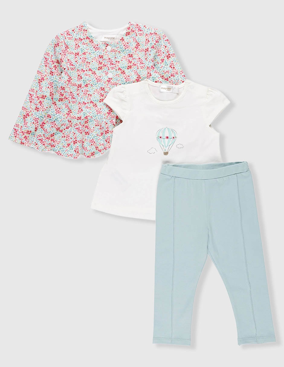 Conjunto Mayoral de algodón para niña 3 piezas