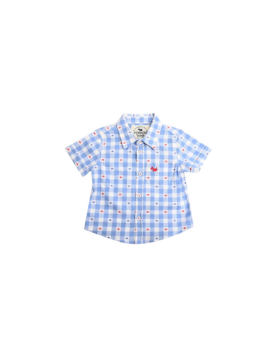 Camisa casual Olaya de algodón manga corta para bebé niño