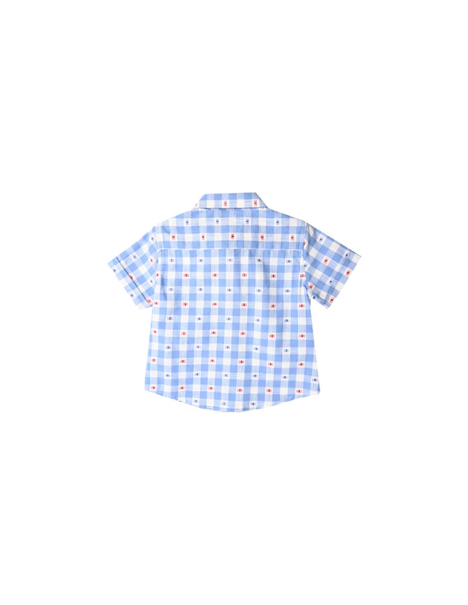 Camisa casual Olaya de algodón manga corta para bebé niño