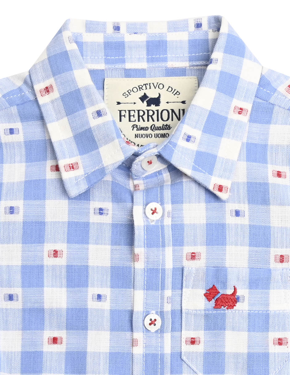 Camisa casual Olaya de algodón manga corta para bebé niño