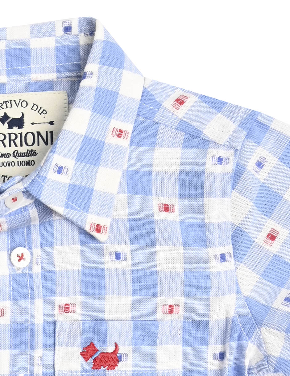 Camisa casual Olaya de algodón manga corta para bebé niño