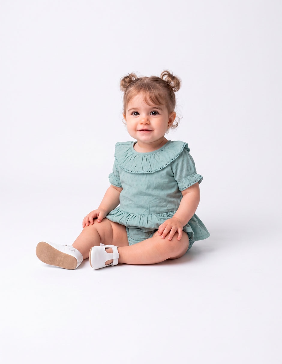 Vestido manga globo para niña 3