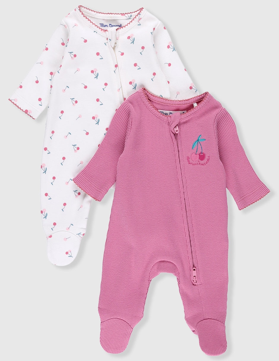 Set mameluco mon caramel de algodón para niña