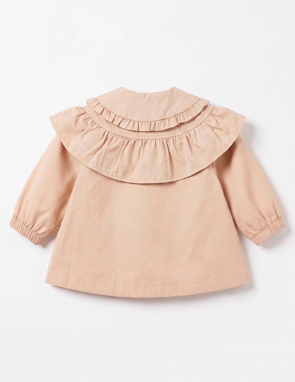 Abrigo mon caramel con bolsillos para bebé niña