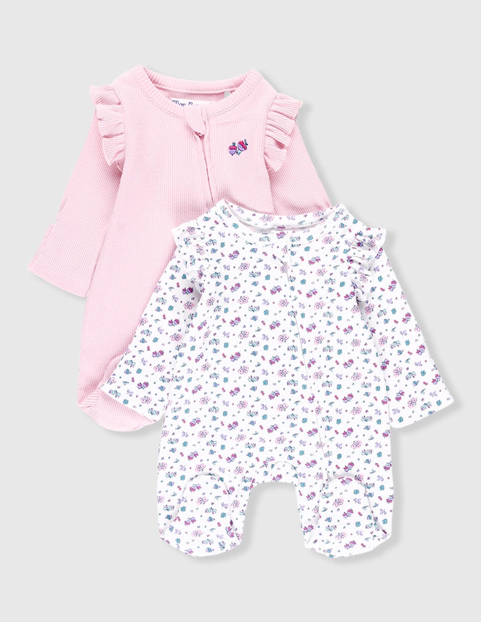 Set de mamelucos de algodón para niña